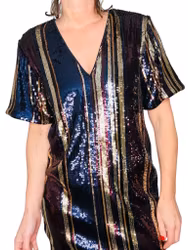 Randig paljettklänning