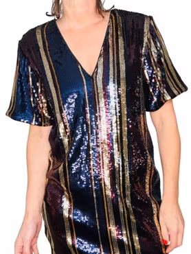 Randig paljettklänning