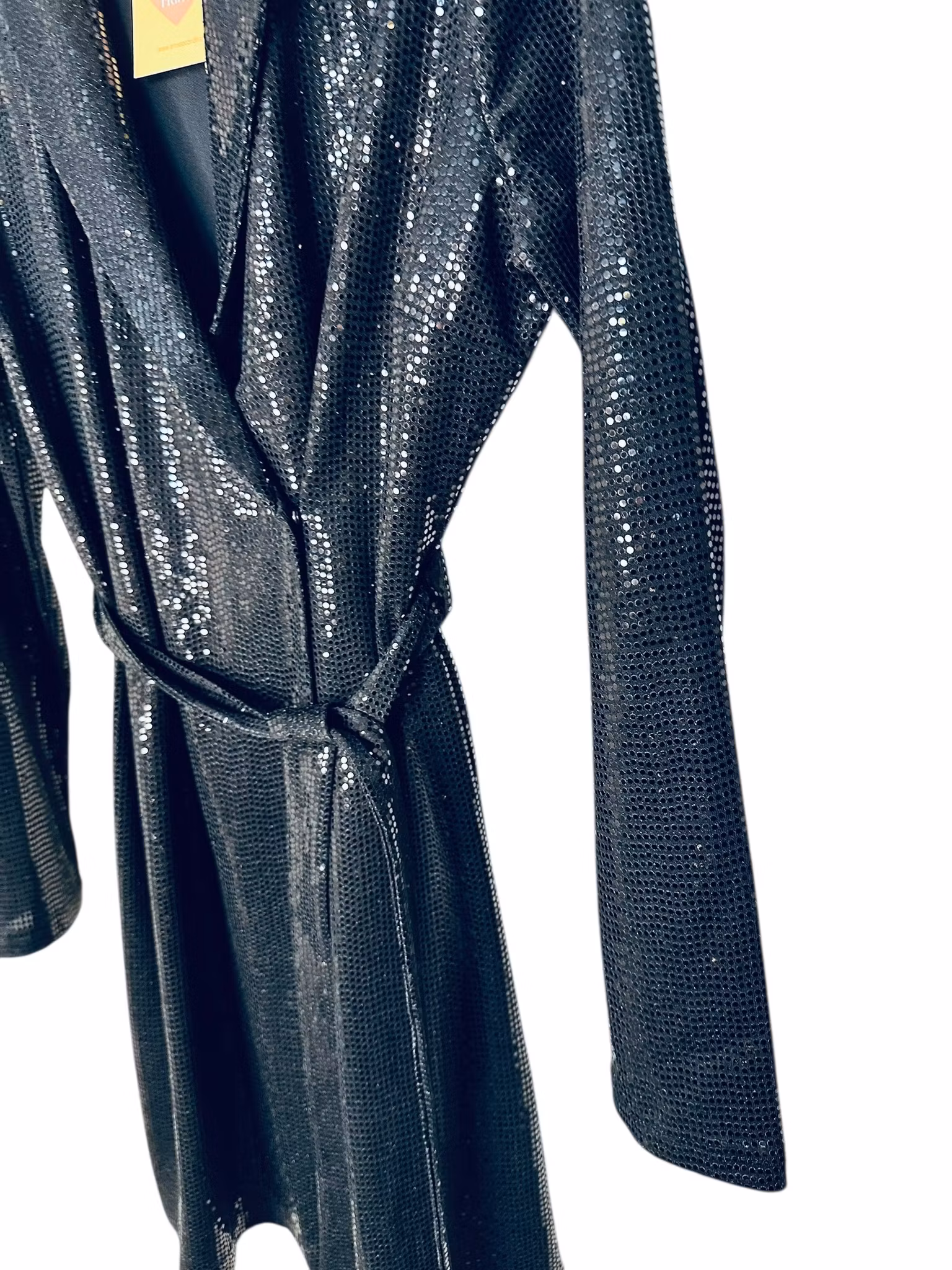 Svart omlottklänning med paljetter