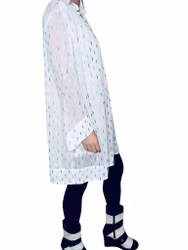 Vit klänning med silverprint