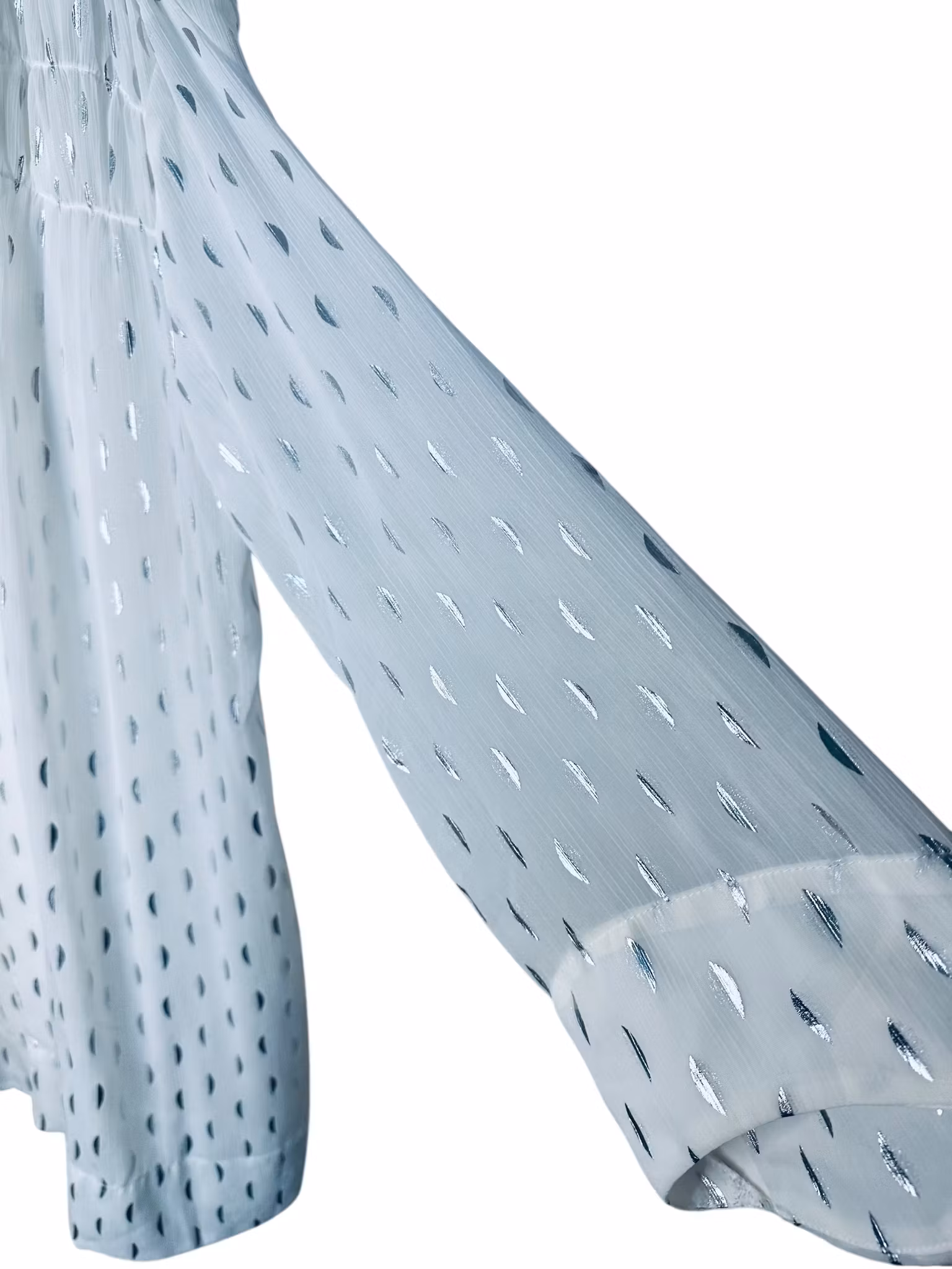 Vit klänning med silverprint