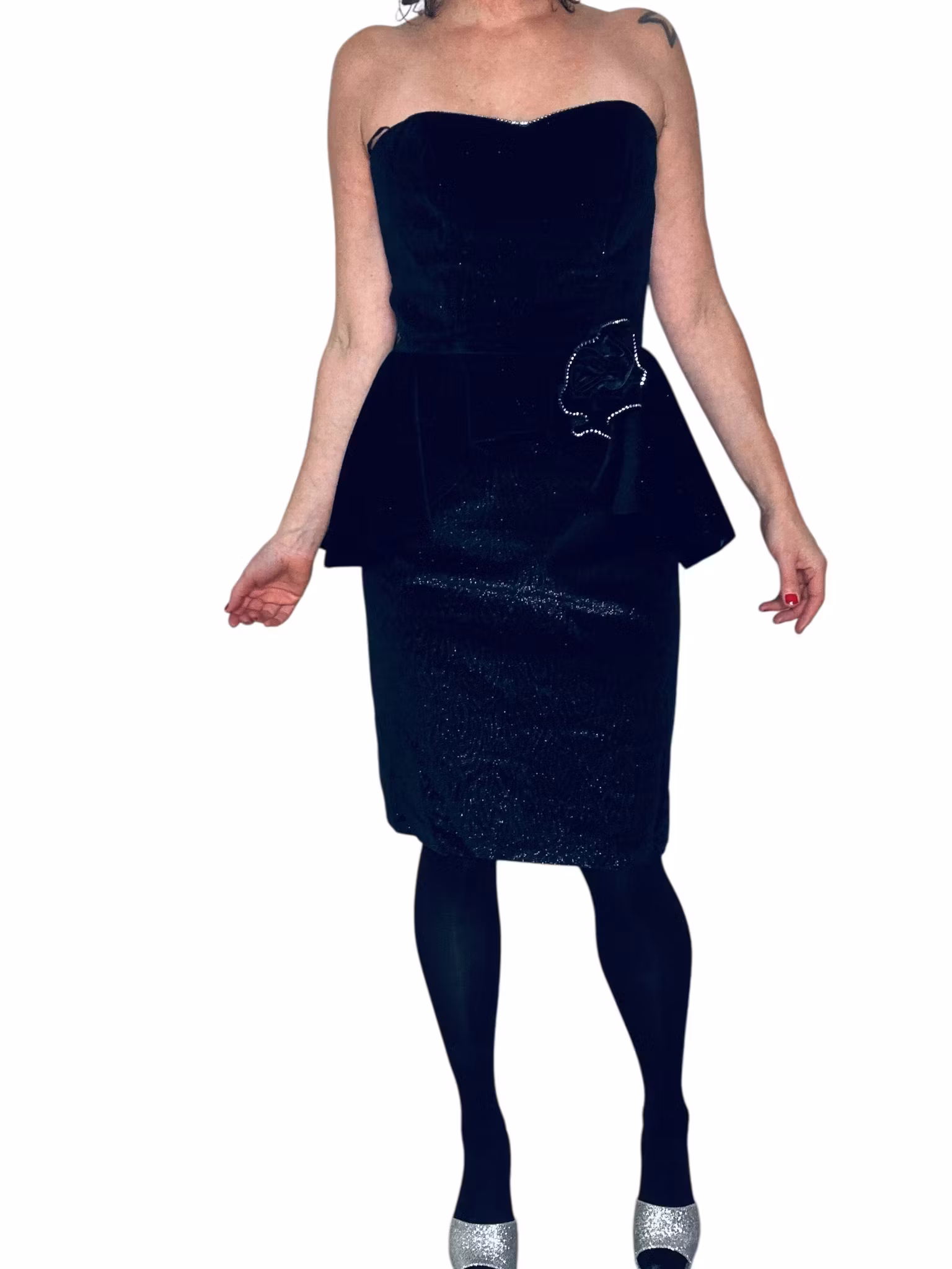 Vintage cocktailklänning med strass