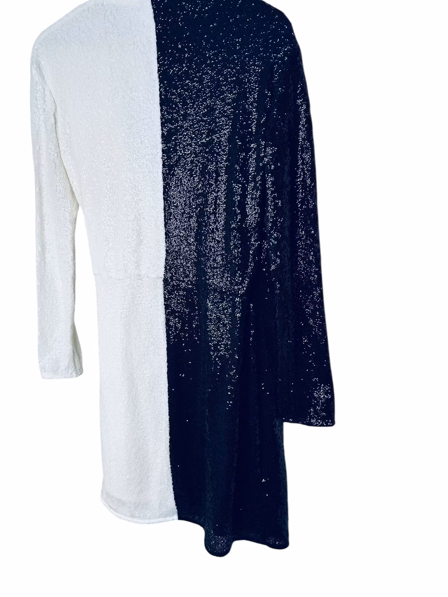 Svart-vit paljettklänning