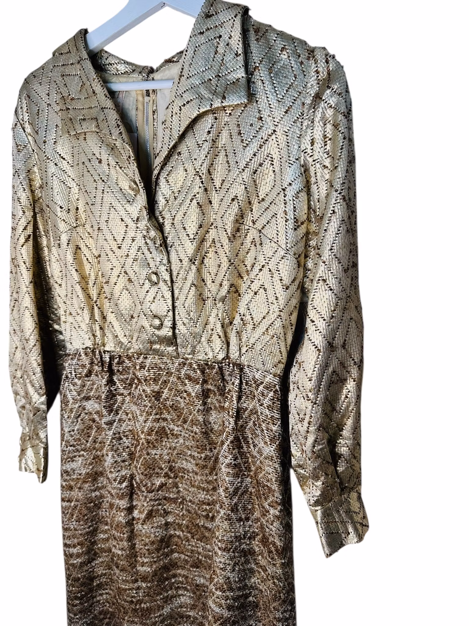 Vintage guldfärgad klänning