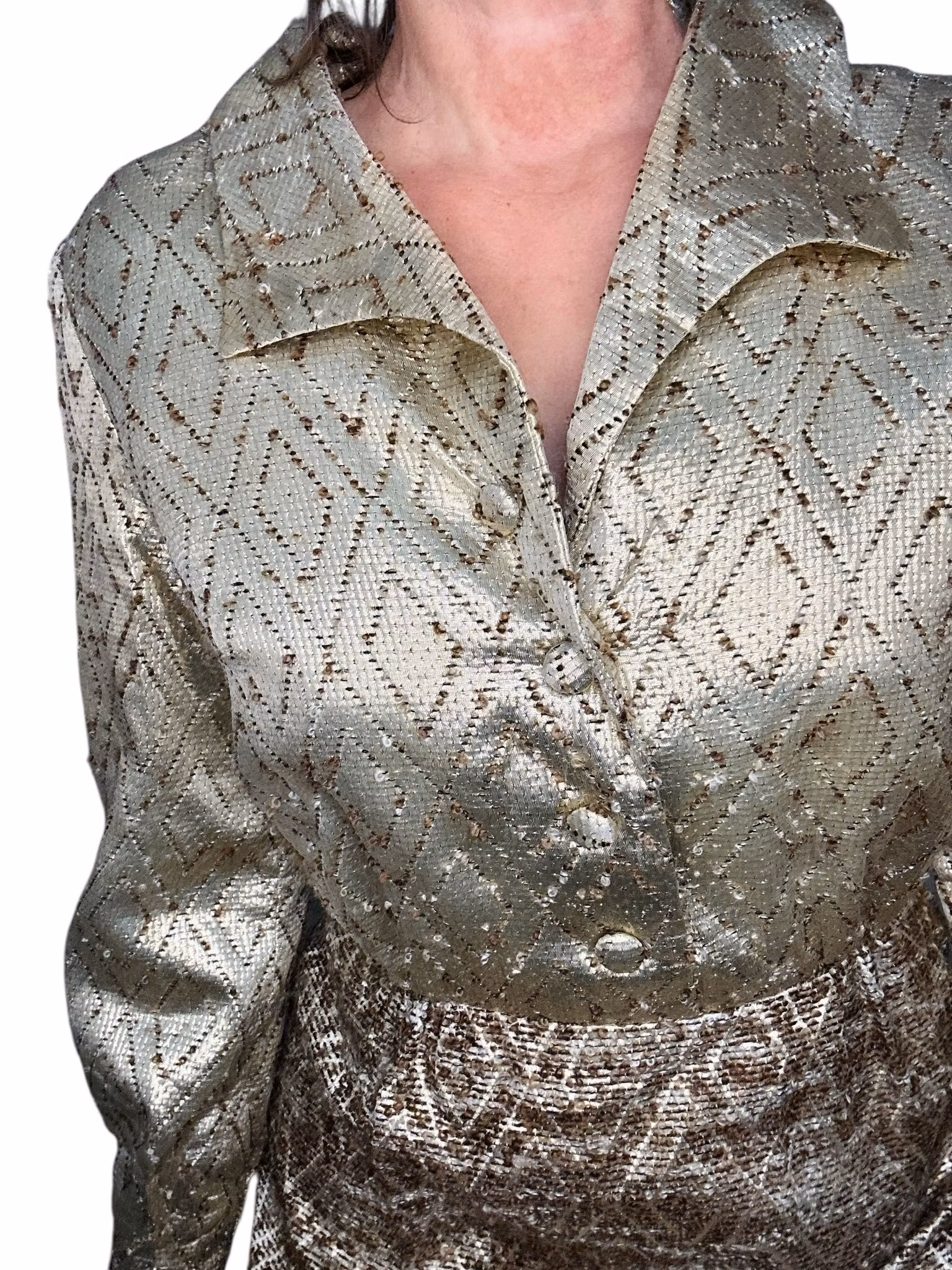 Vintage guldfärgad klänning