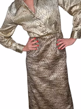 Vintage guldfärgad klänning