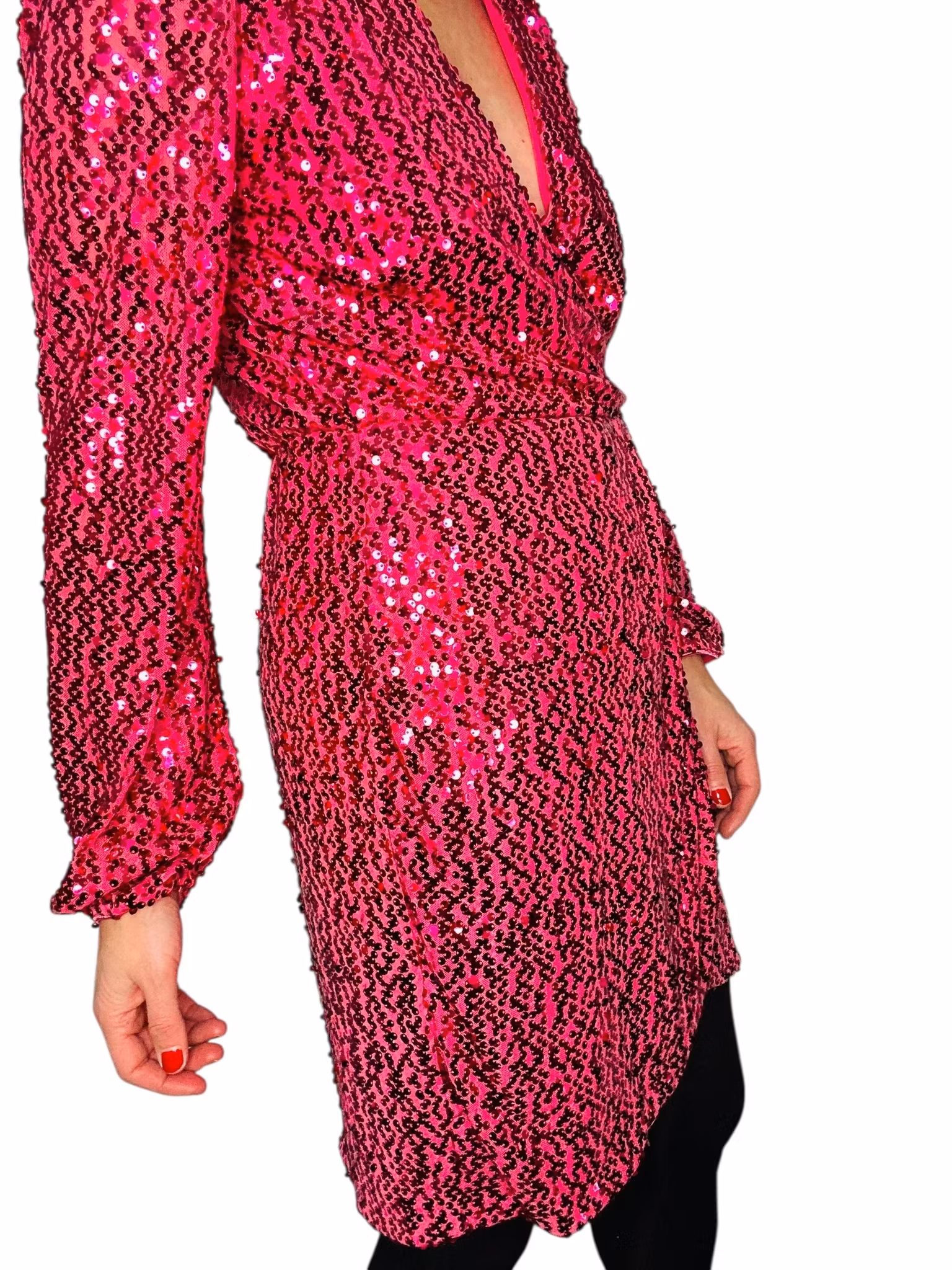 Rosa paljettklänning