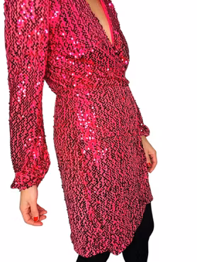 Rosa paljettklänning