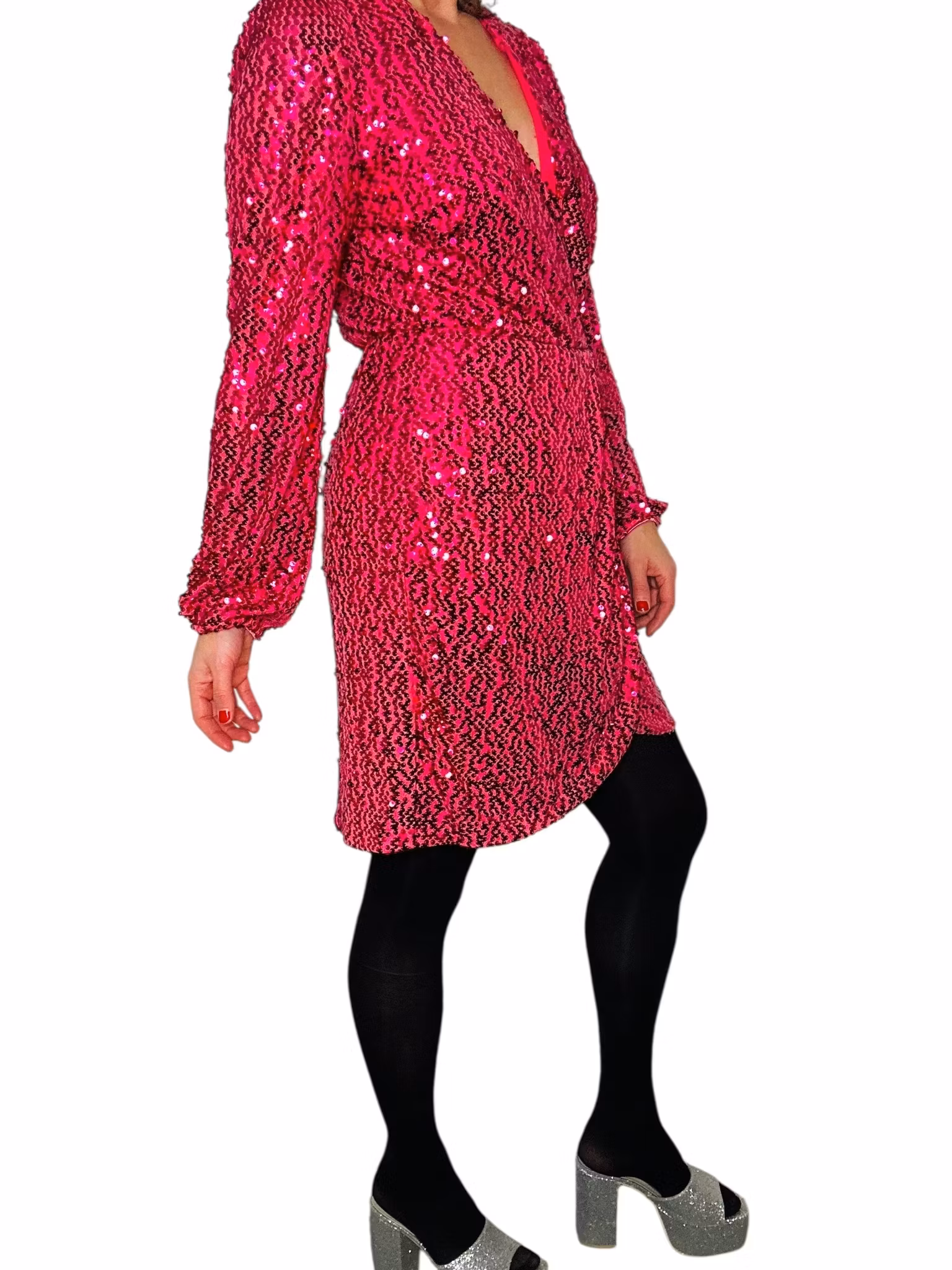 Rosa paljettklänning