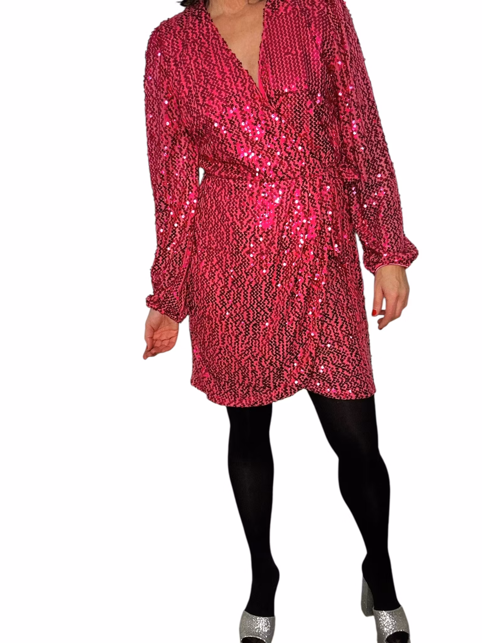 Rosa paljettklänning