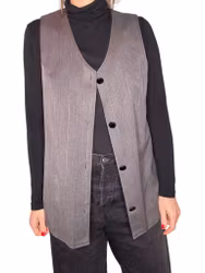 Vintage grå längre väst