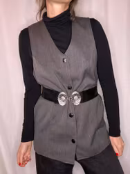 Vintage grå längre väst