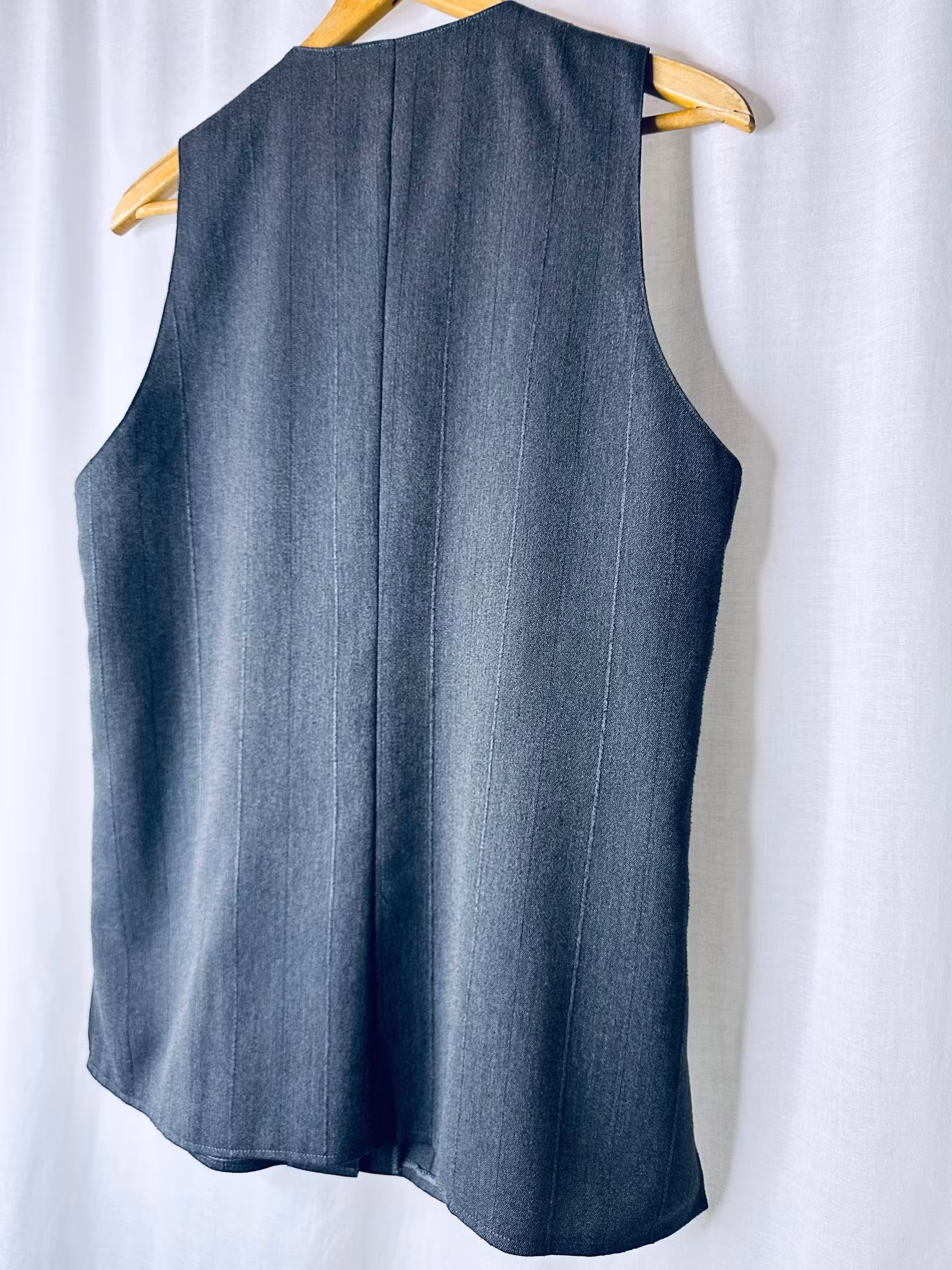 Vintage grå längre väst