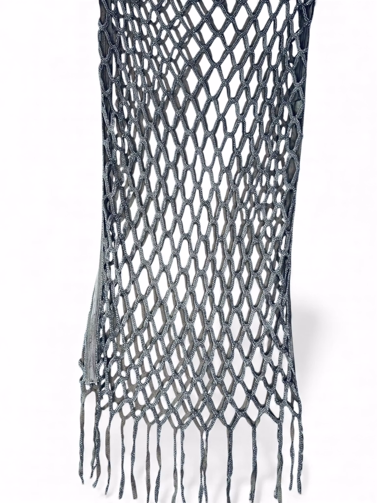 Glittrig nätkjol med fransar