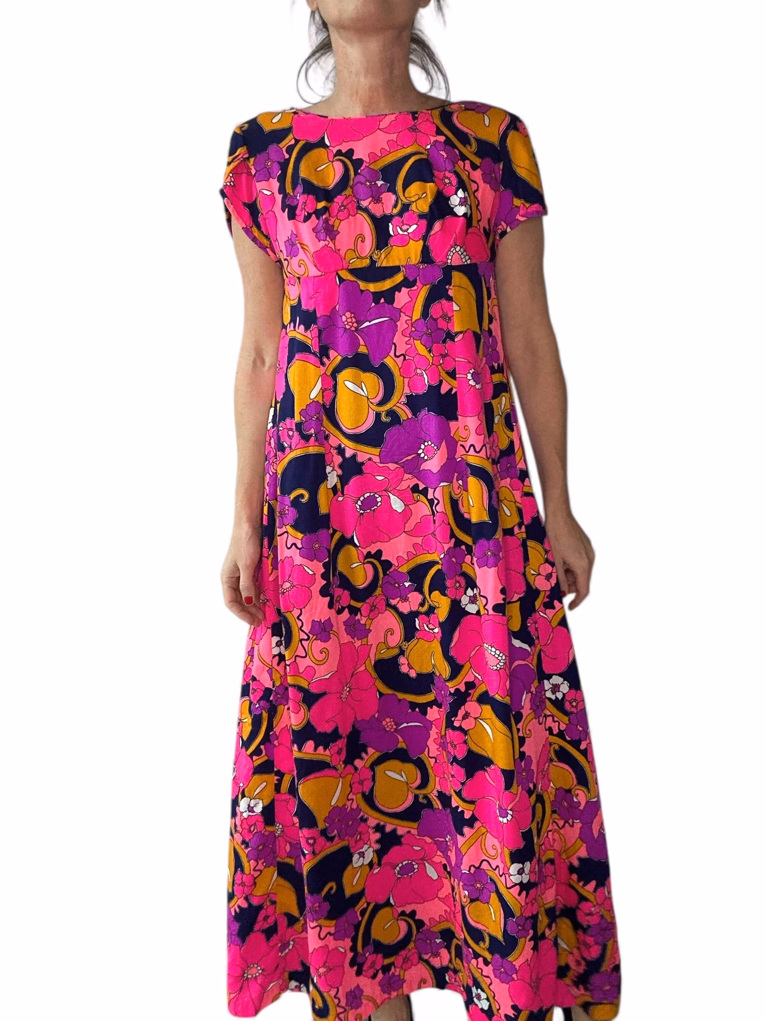 Vintage färgglad långklänning