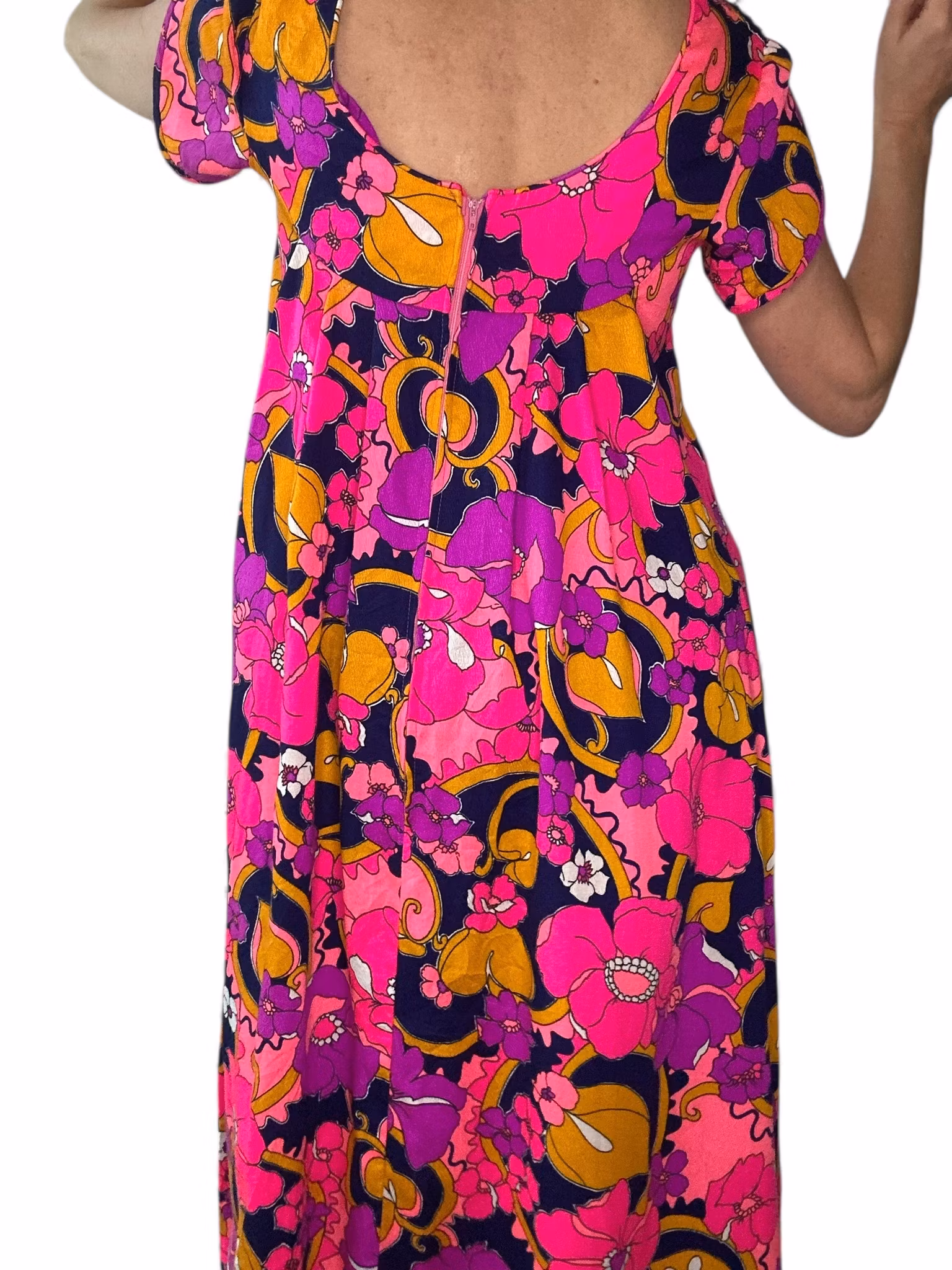 Vintage färgglad långklänning