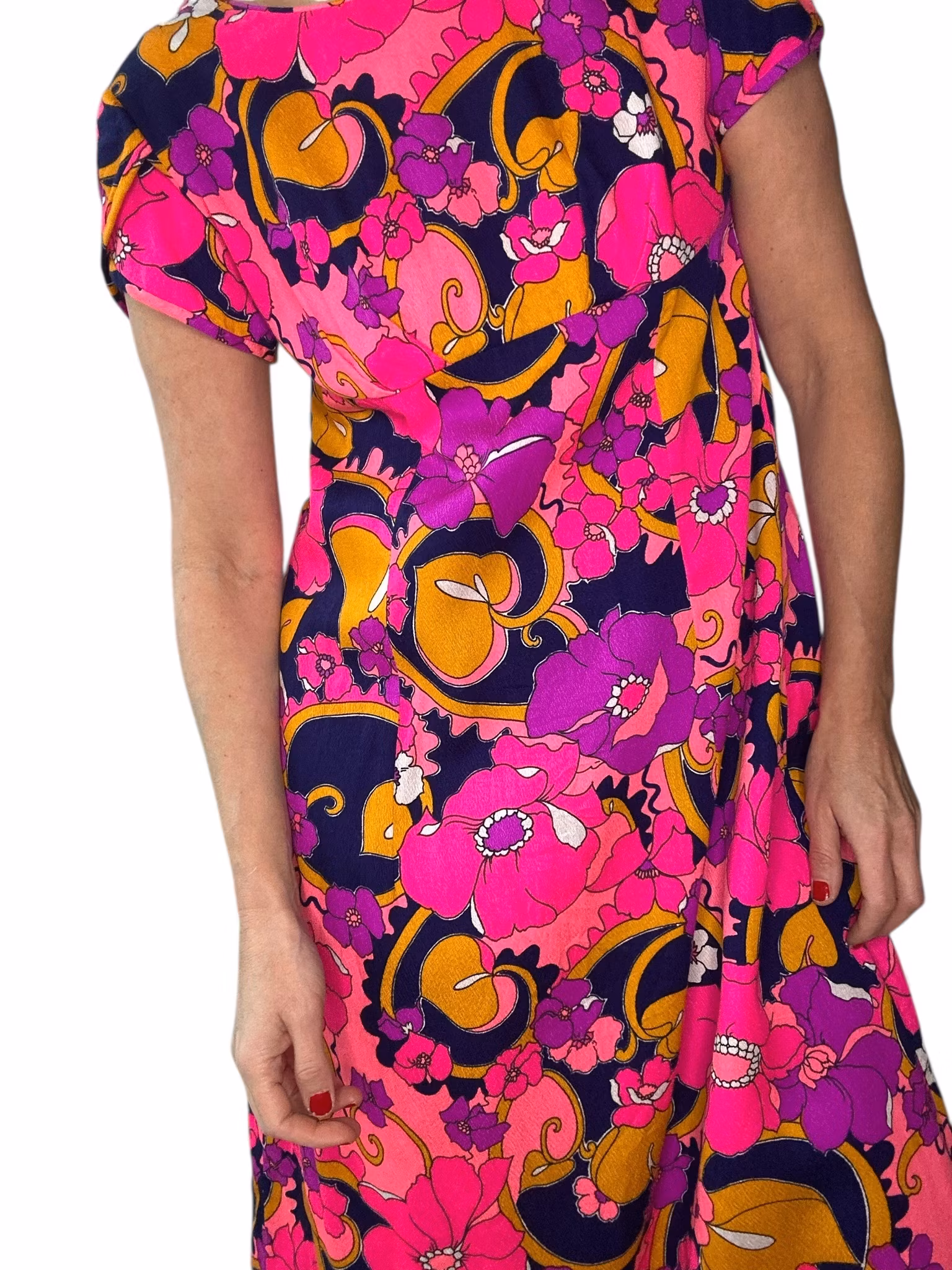 Vintage färgglad långklänning