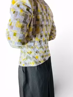 Vintage brittisk kavaj i gult och grönt