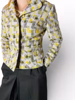 Vintage brittisk kavaj i gult och grönt