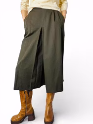 Mörkgrön vintage byxkjol