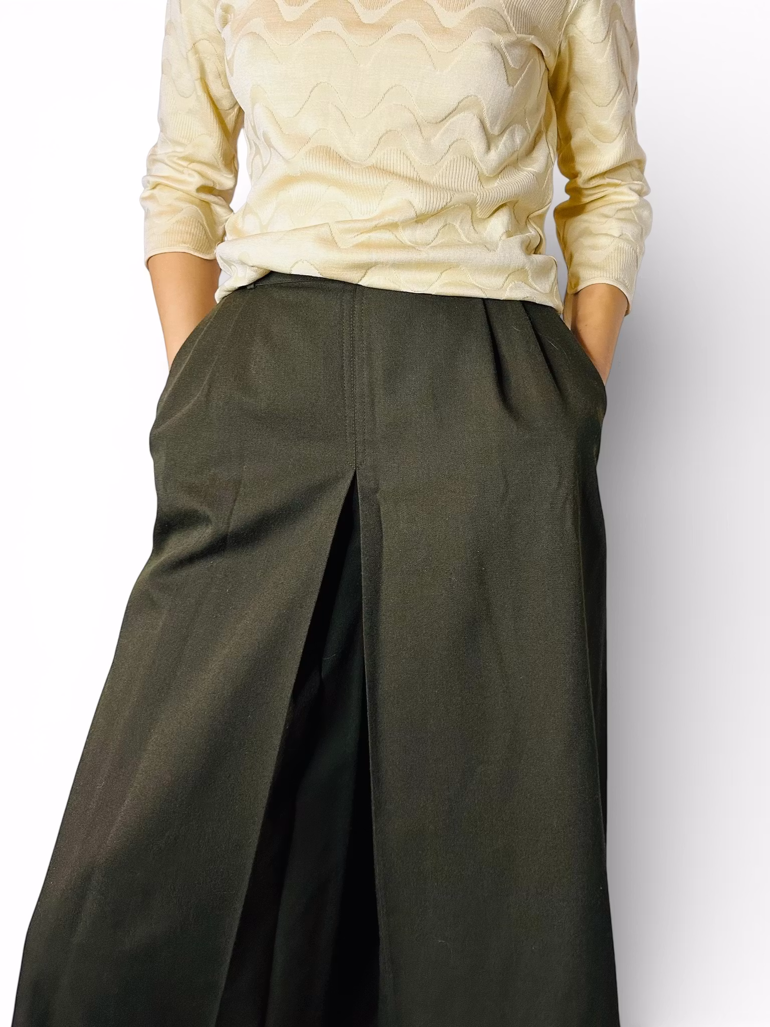 Mörkgrön vintage byxkjol