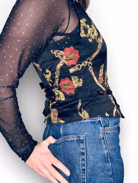 Vintage väst med scarvesmönster