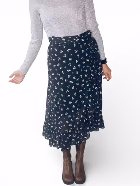 GANNI grå kjol med blommor