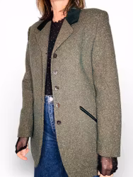 KENZO Jungle grönmelerad kavaj