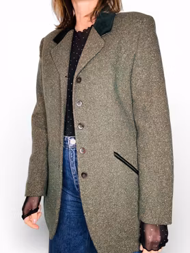 KENZO Jungle grönmelerad kavaj