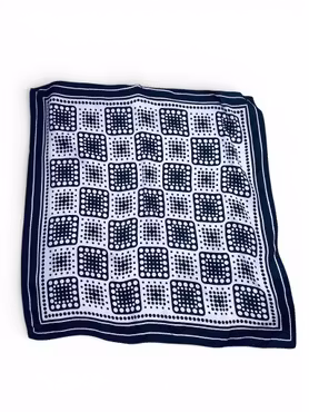 Vintage scarf med svartvitt grafiskt mönster