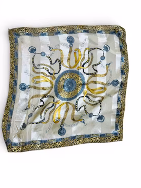 Klassisk vintage scarf med vit botten