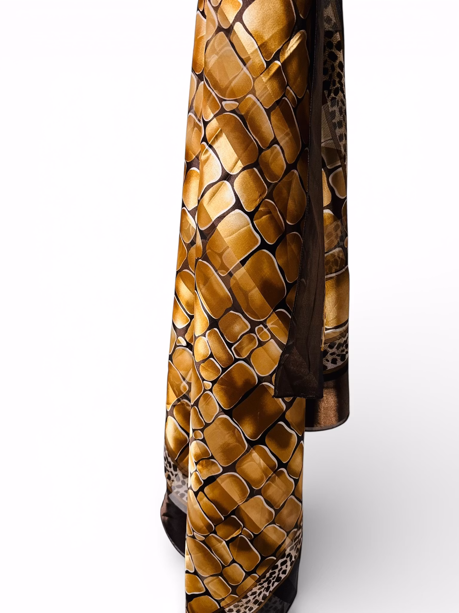 Vintage scarf med bruna rutor