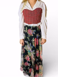 Bustier i röd tweed