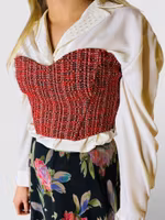 Bustier i röd tweed