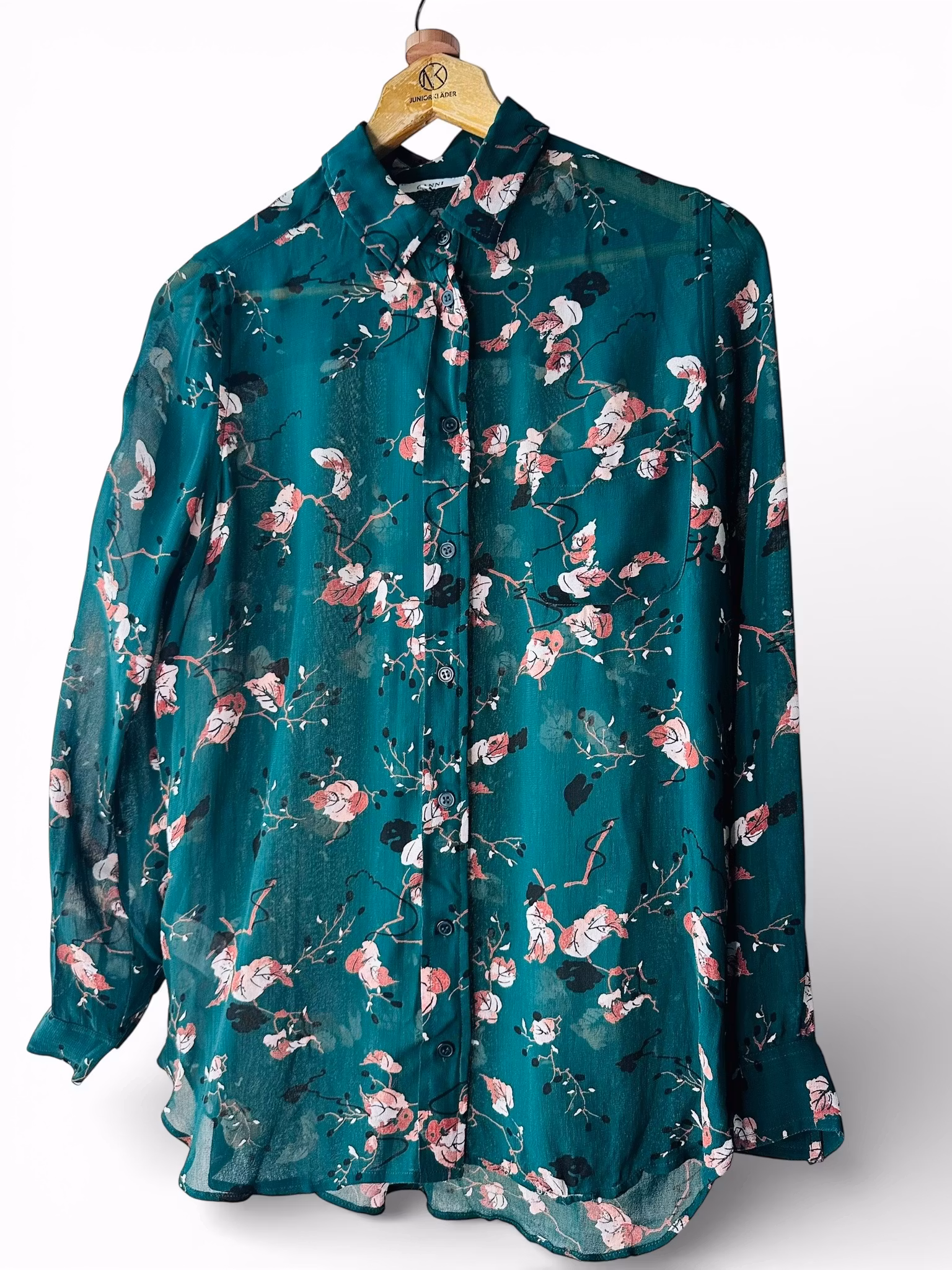 GANNI grönmönstrad skjorta