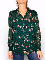 GANNI grönmönstrad skjorta