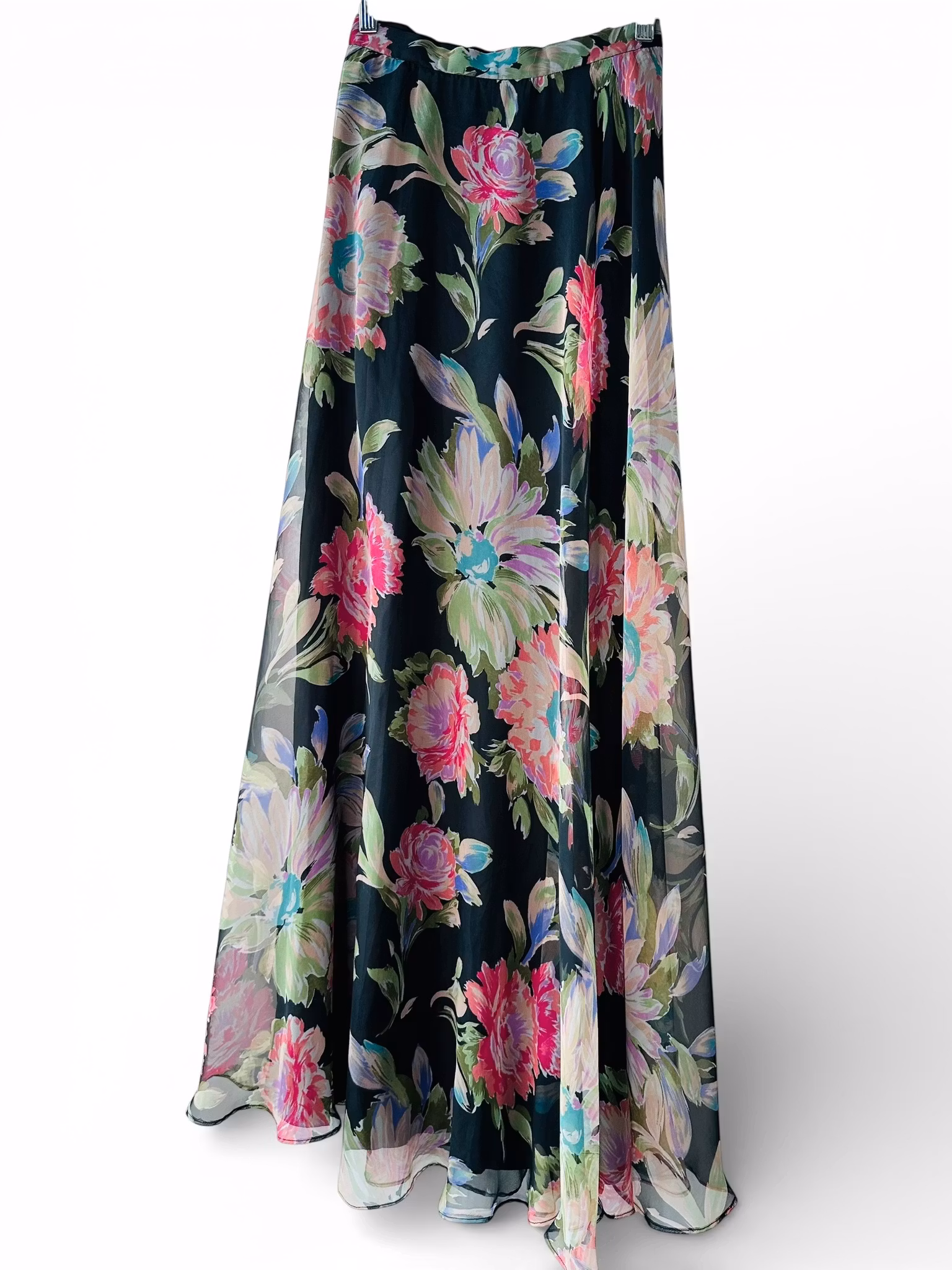 Vintage blommig och flowy kjol