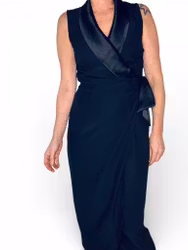 Vintage ärmlös omlottklänning