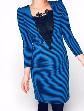 Vintage randig klänning