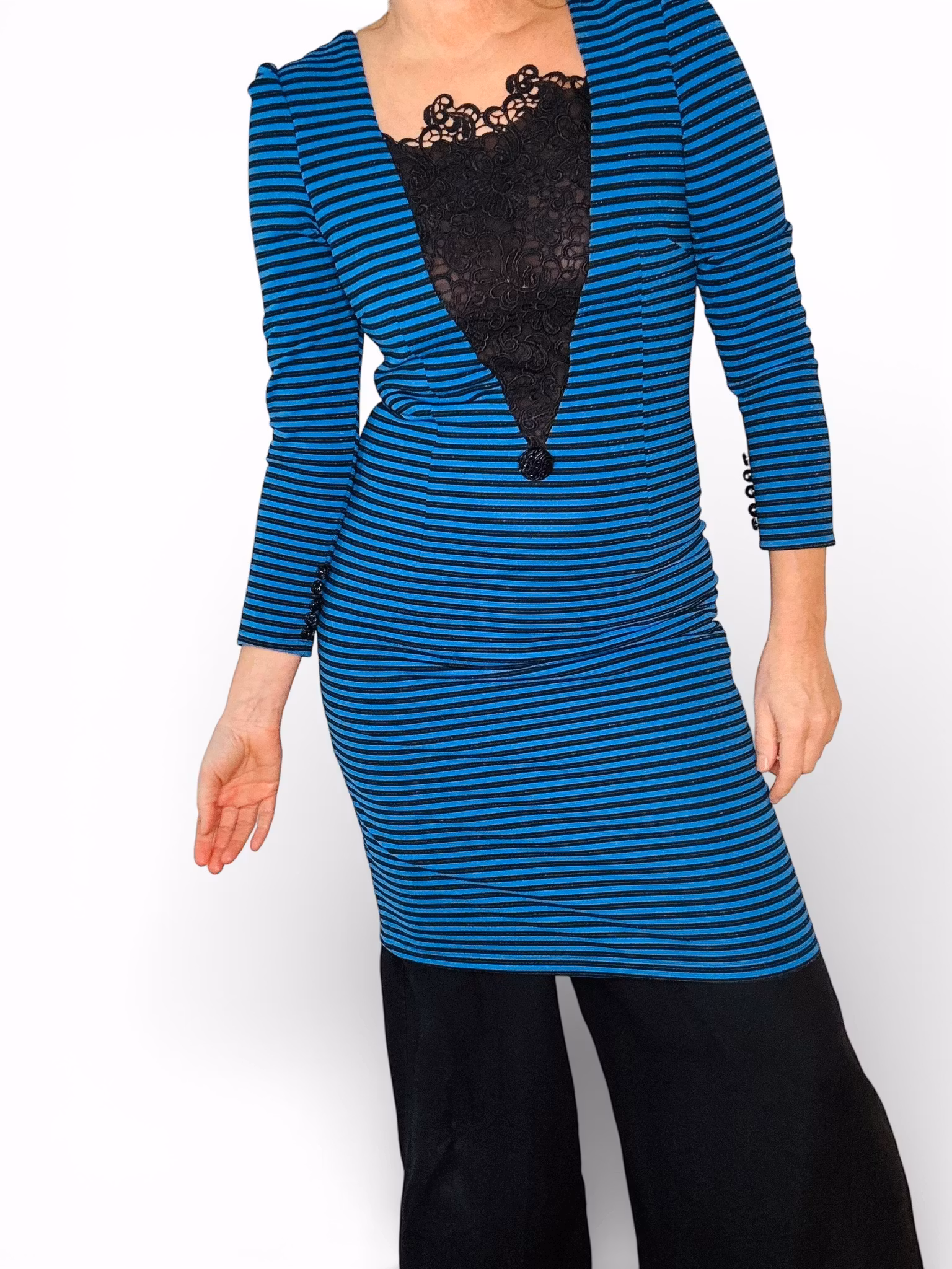 Vintage randig klänning