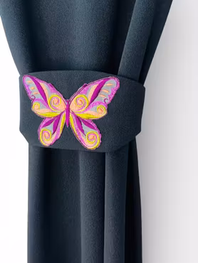 Vintage klänning med fjärilsskärp