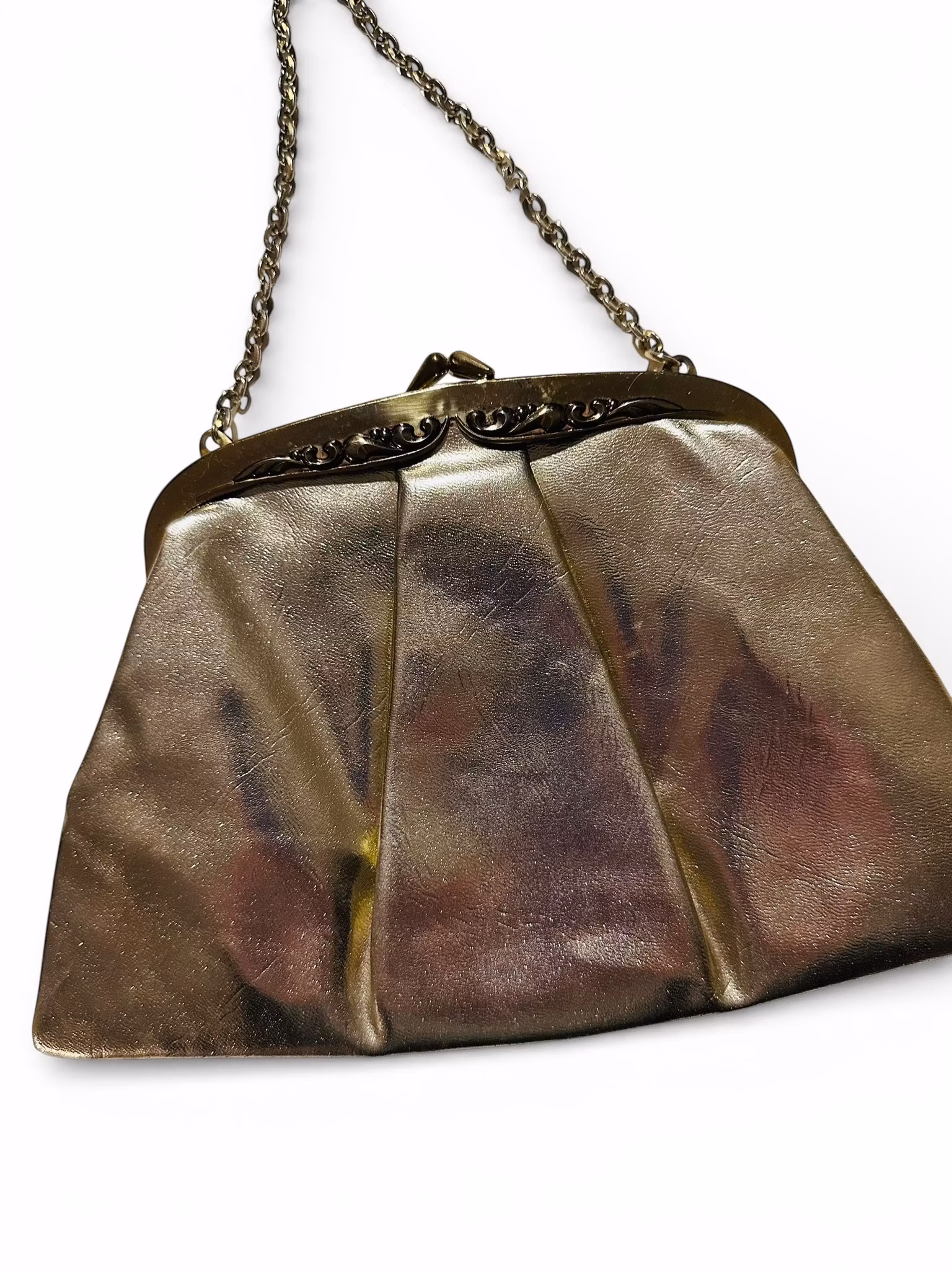 Vintage guldfärgad väska