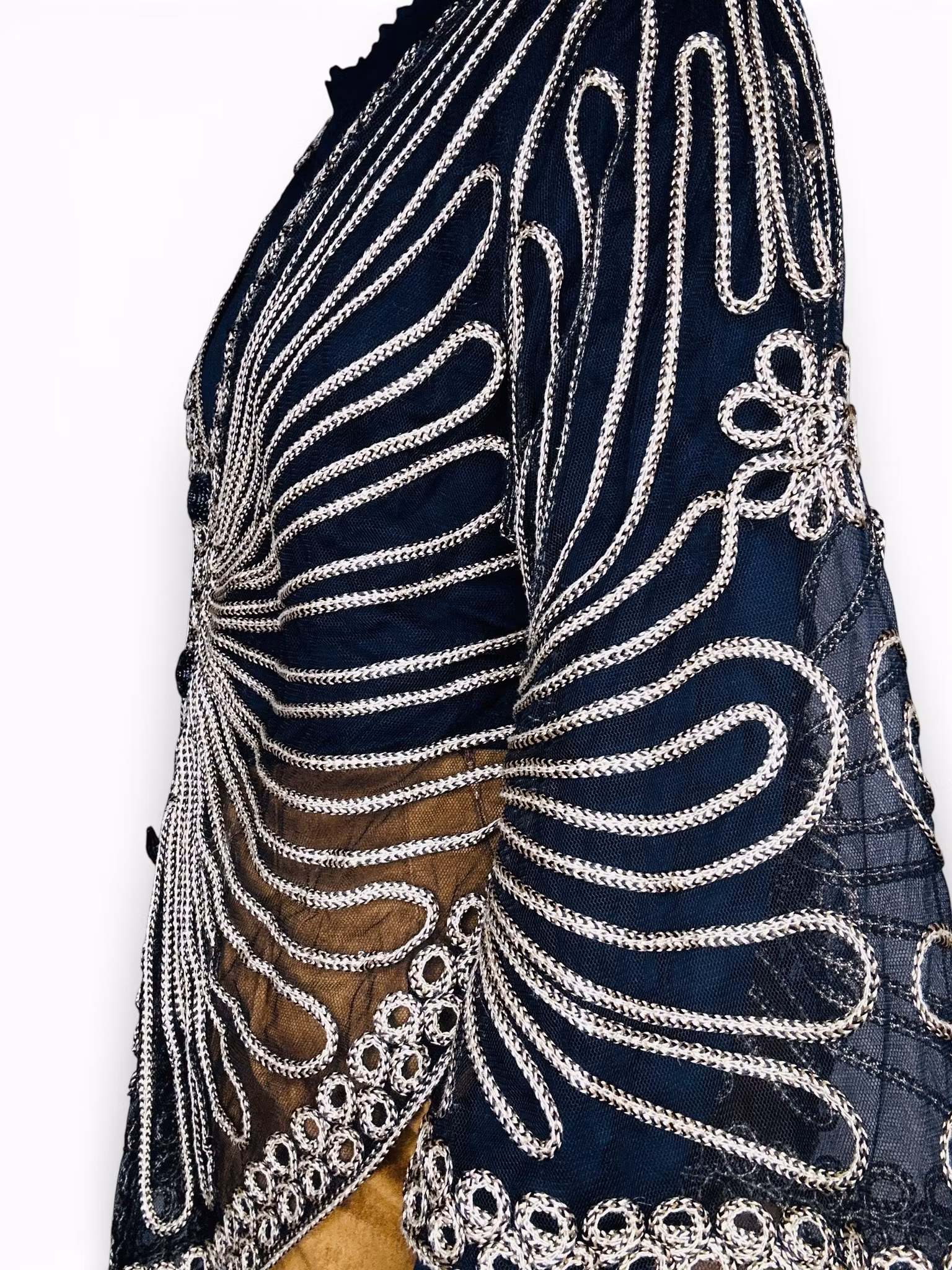 Transparent topp med broderier