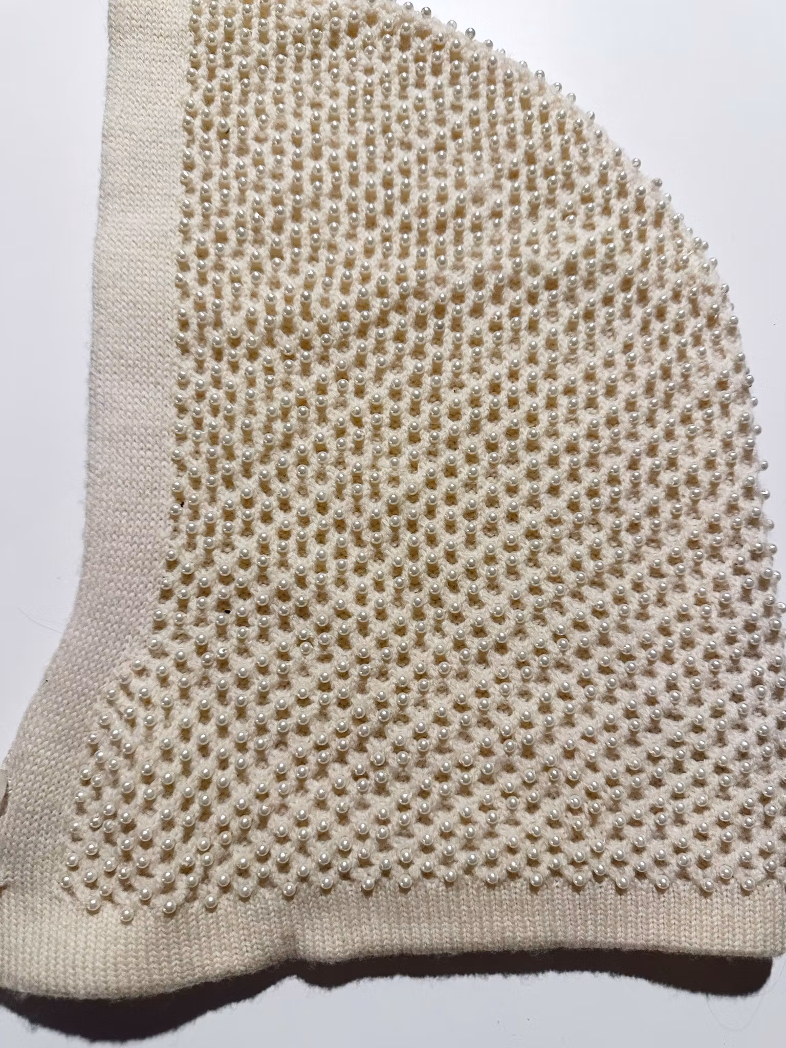 Vintage pärlad balaklava i 100% ull