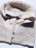 Vintage pärlad balaklava i 100% ull