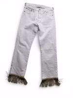 Remake: LEVI'S 501 vita 30" med fransar