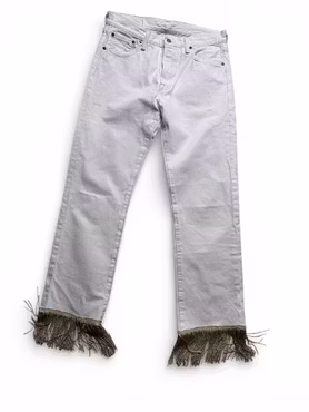 Remake: LEVI'S 501 vita 30" med fransar