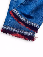 Remake: LEVI'S high rise straight 30" med röda fransar