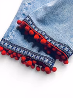 Remake: LEVI'S 501 ljusblå 26" med röd bollfrans