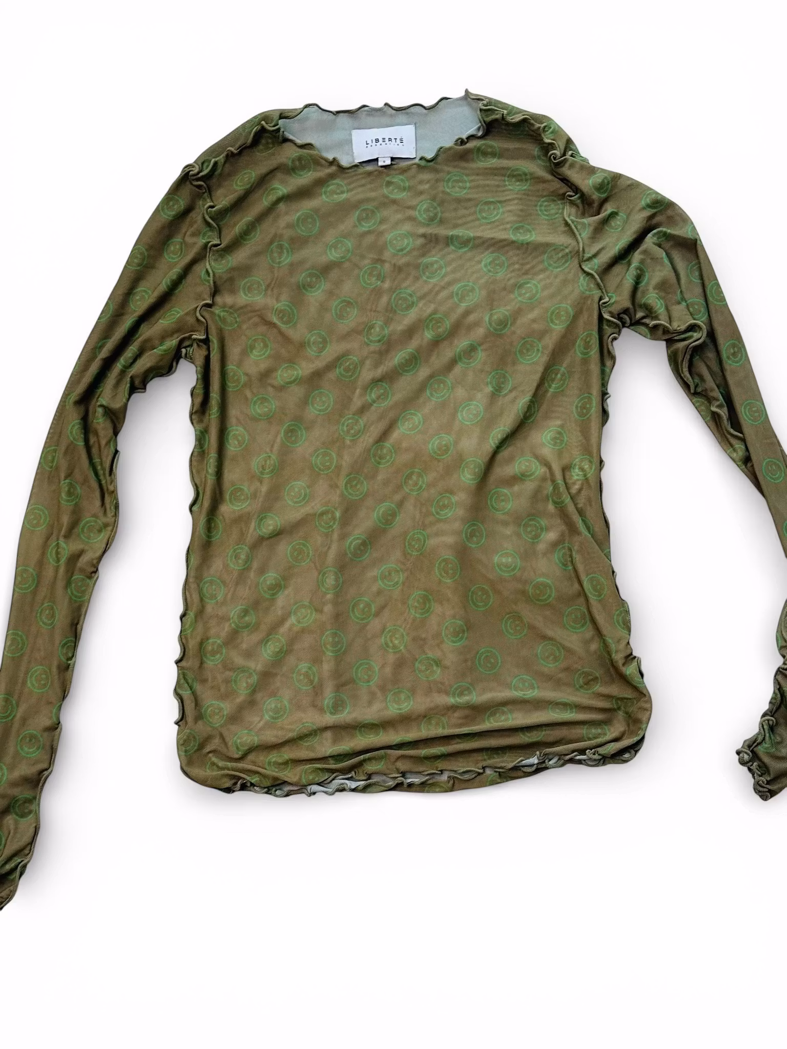 Meshtröja: grön med smileys